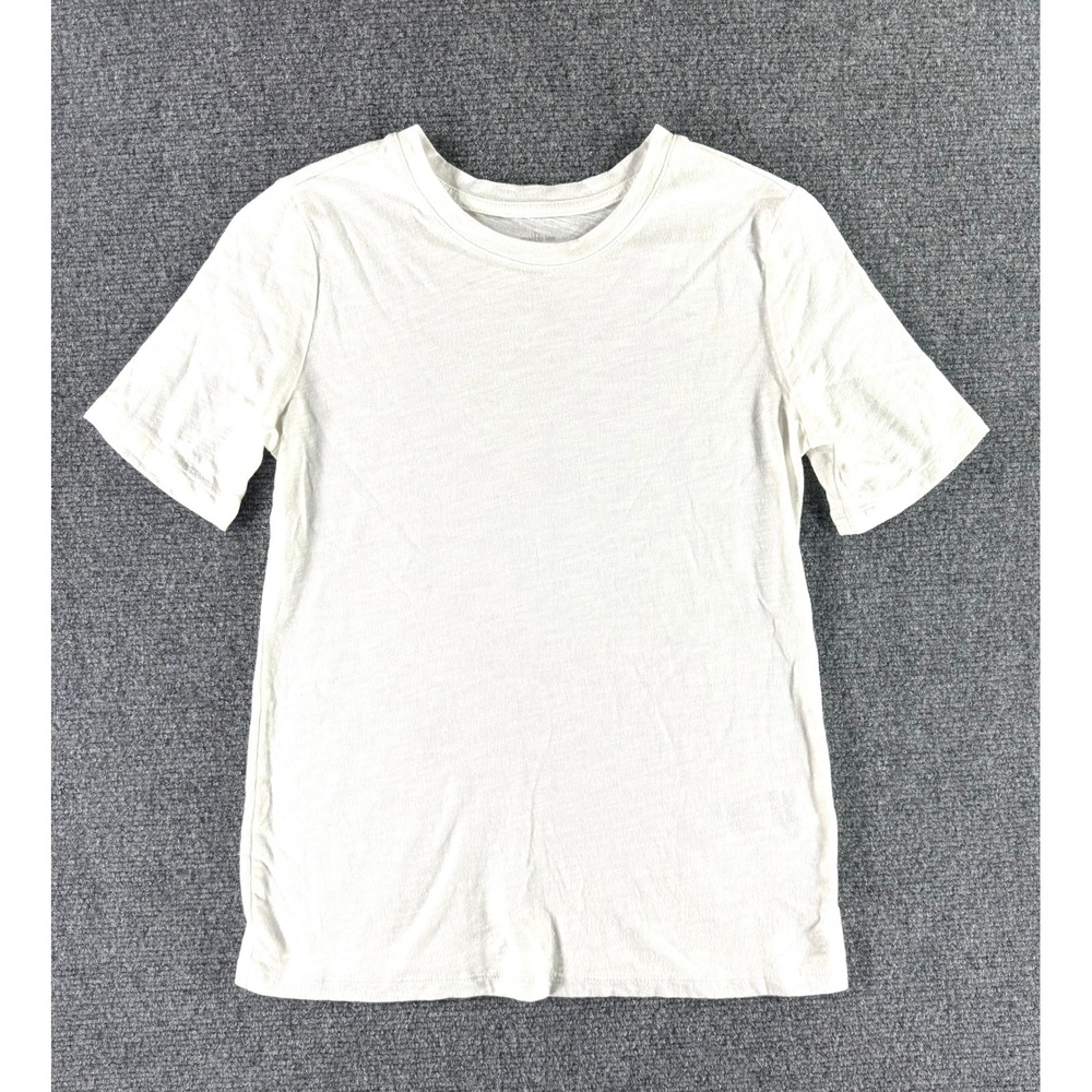 Banana Republic Malibu Tee Womens XXS White Cotton Modal Slub Crewneck T-Shirt